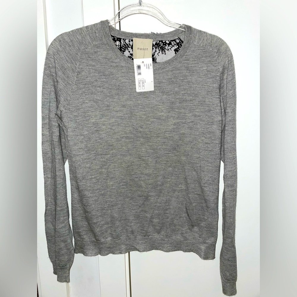 BNWT Mason Cashmere Lace back sweater sz S